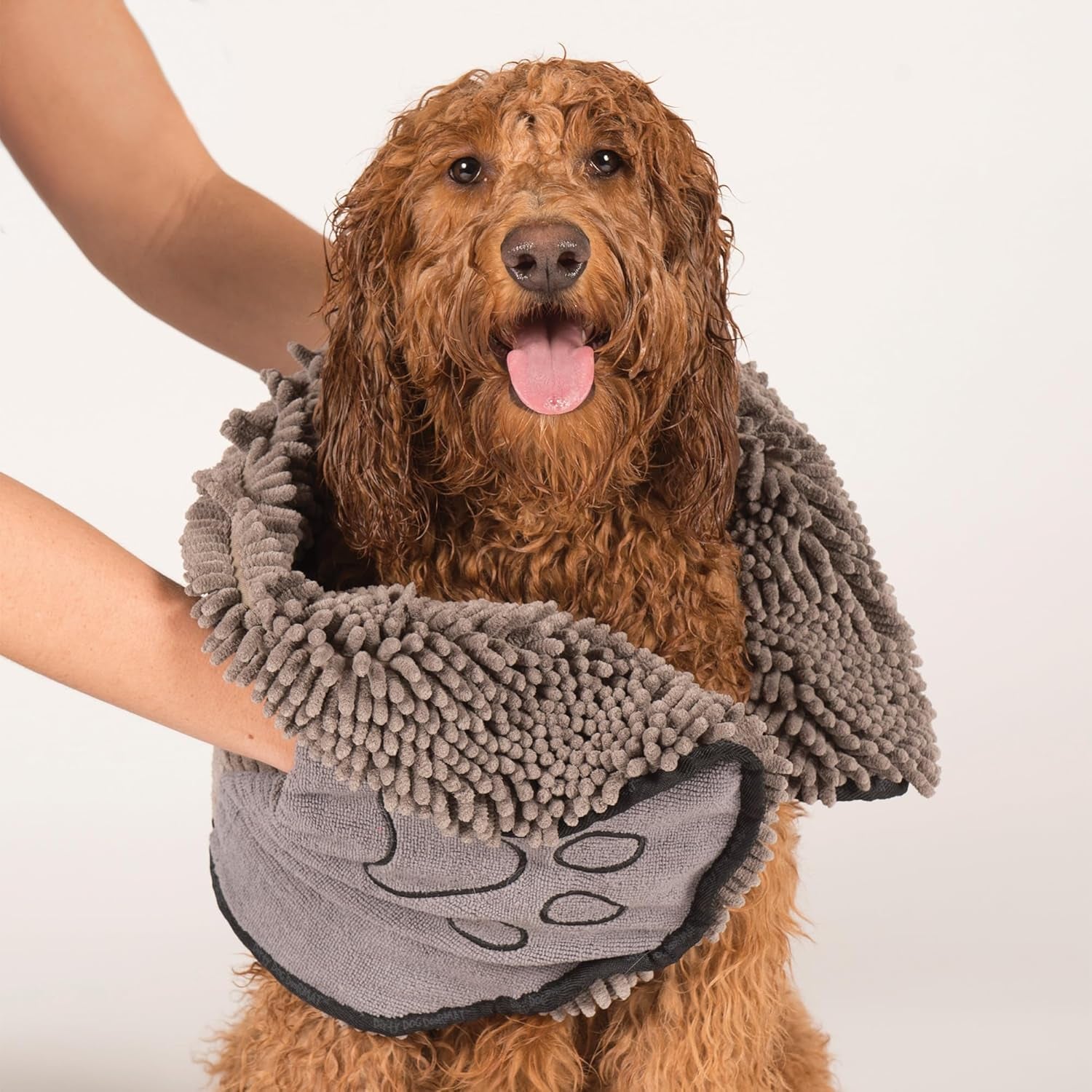 Shammy Dog Towels for Drying Dogs - Heavy Duty Soft Microfiber Bath Towel - Super Absorbent, Quick Drying, & Machine Washable - Must Have Dog & Cat Bathing Supplies | Grey 13X31